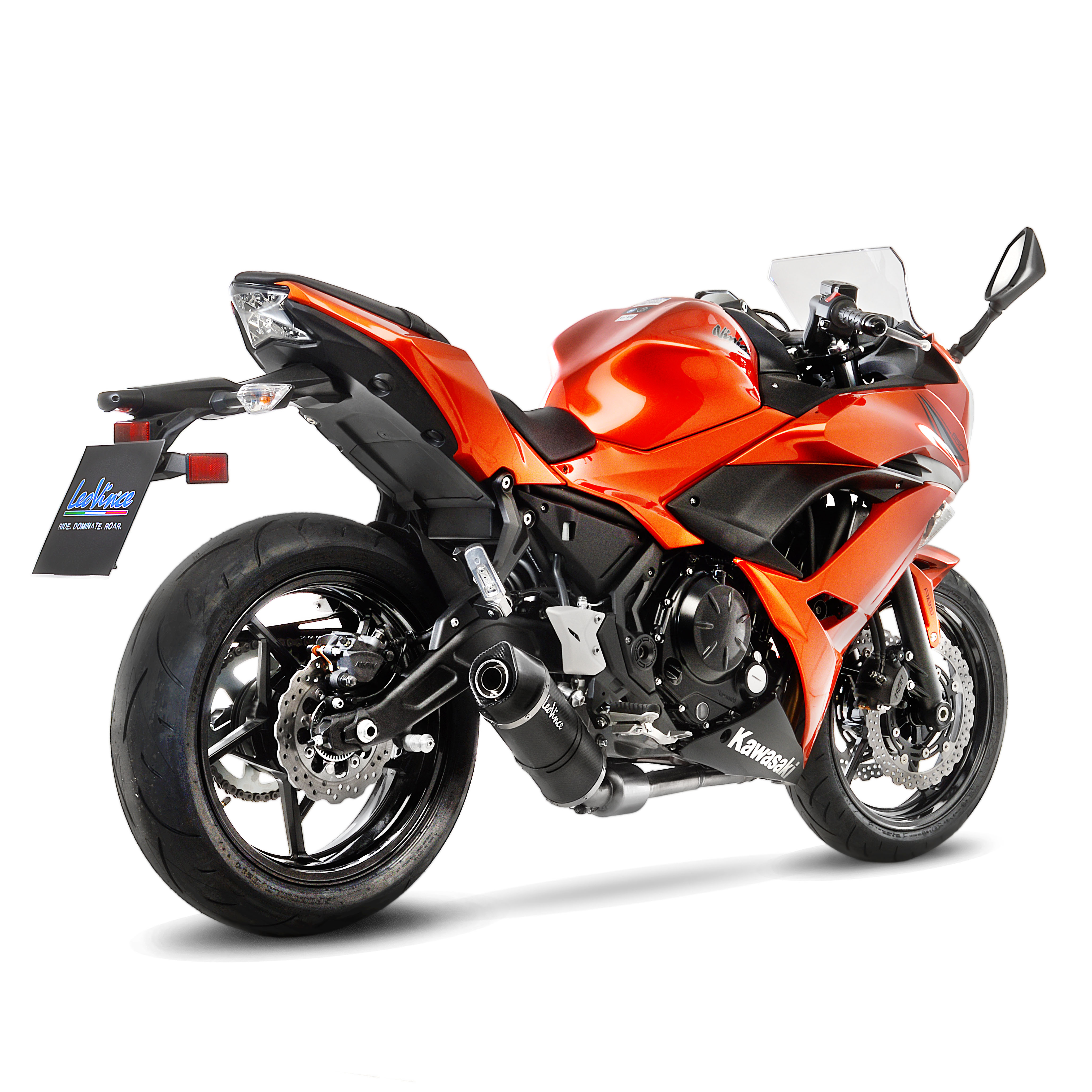 Impianto di scarico LeoVince SBK LV One Evo 2, carbonio, impianto completo per Z 650 / Ninja 650 (Bj.17-19)
