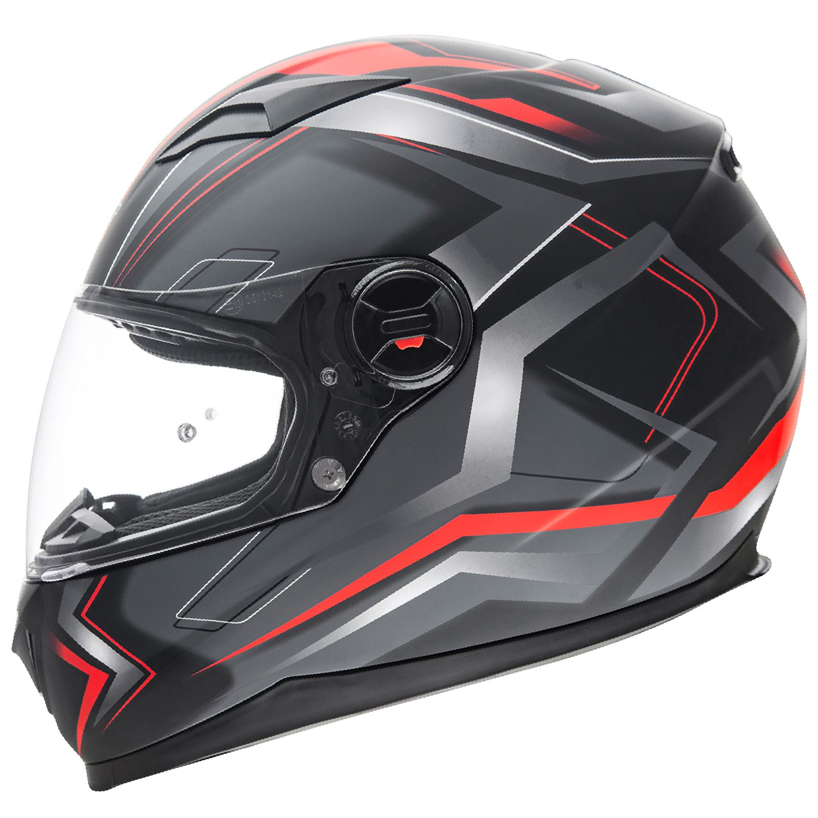 Casco integrale Germot GM 320, nero opaco/rosso