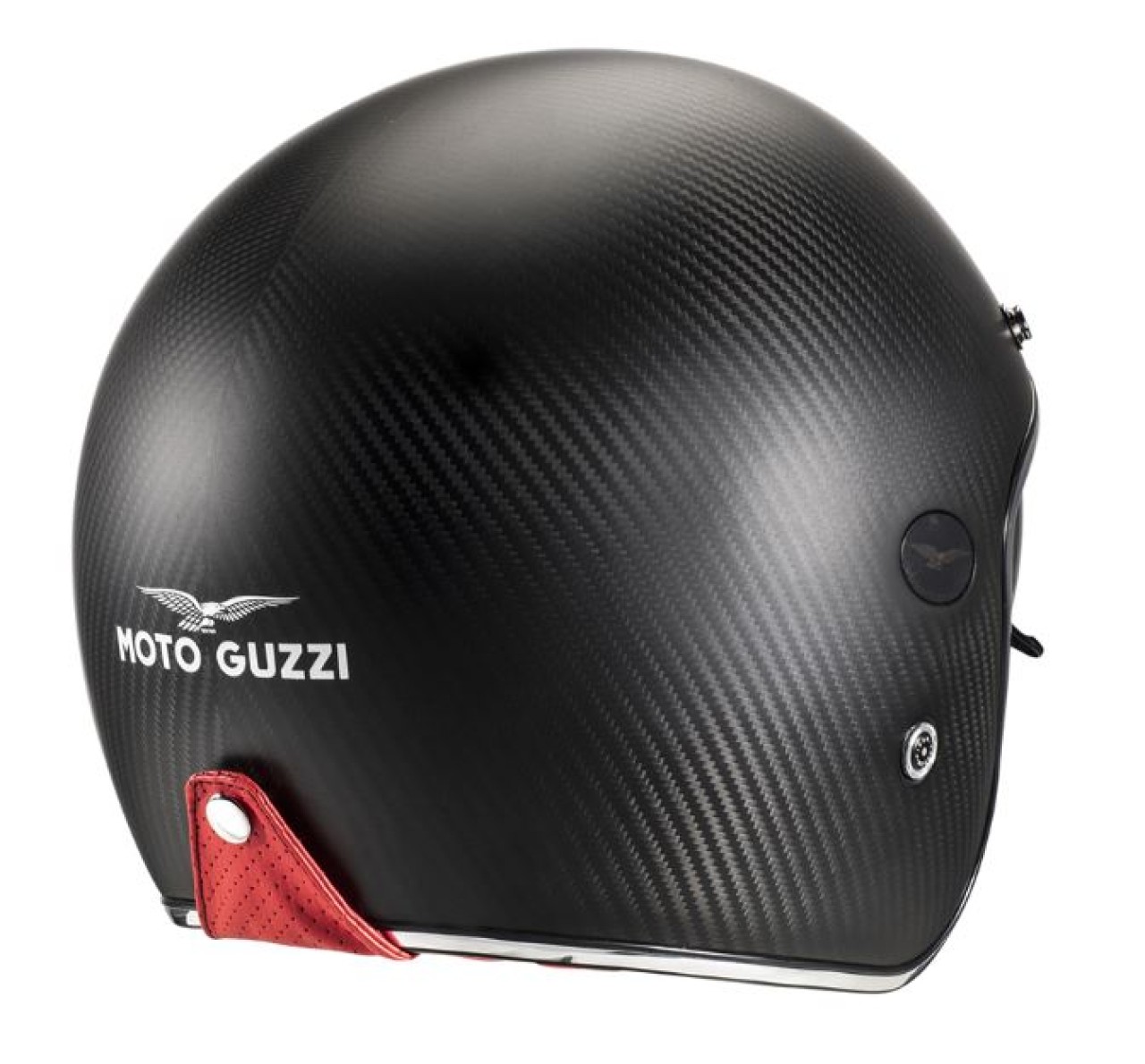 Casco Moto Guzzi jet nero carbonio / rosso