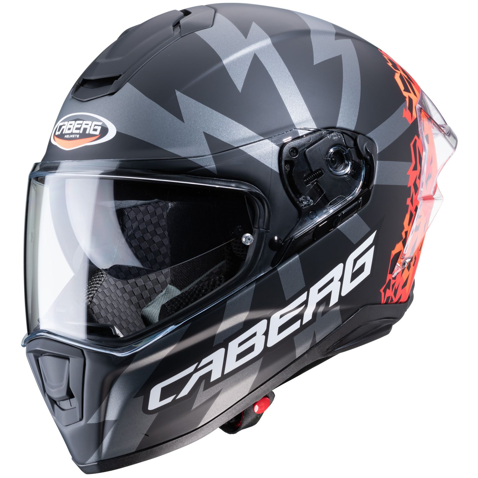 Caberg Casco Drift Evo Storm, nero opaco/rosso antracite