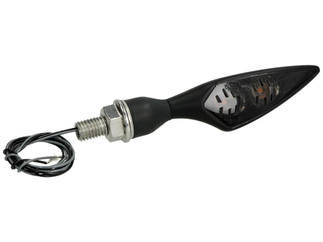 Indicatore Kellermann, Rhombus Dark, acciaio, LED, VL/HR, 12 V, nero satinato, M8x20, omologato E