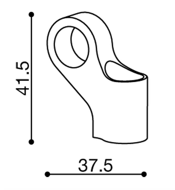 Adattatore specchio RIZOMA "Side Mount" L 42,5 mm per Vespa, anodizzato nero