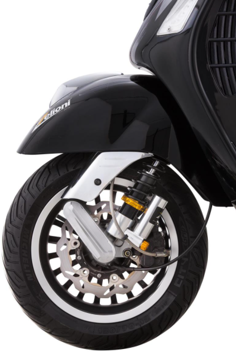 Ammortizzatore anteriore per Vespa GTS/GTS Super/GTV/GT 60/GT/GT L, argento/arancio