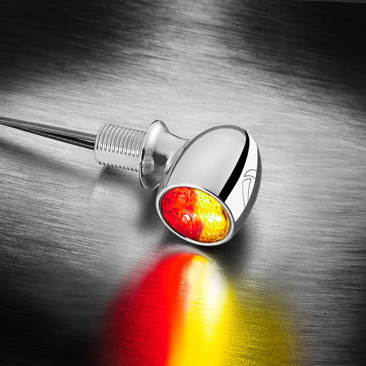 Indicatore di direzione Kellermann, luce posteriore e freno, Atto DF, acciaio, LED, HL/HR 12 V, cromo lucido