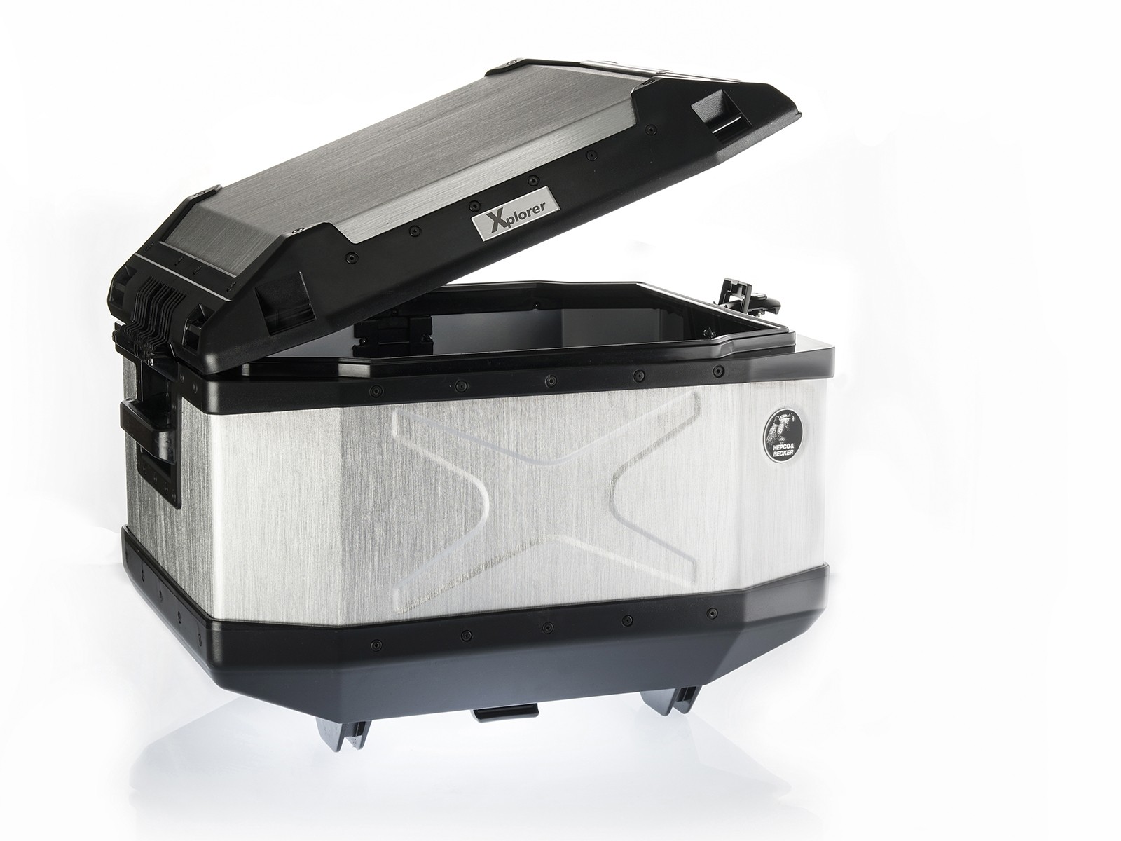 Topcase in alluminio Xplorer 45 argento Hepco & Becker