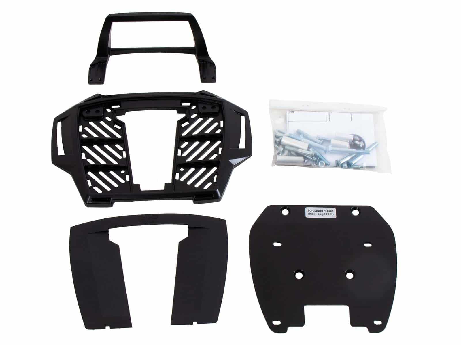 Porta bauletto in alluminio nero per BMW F 800 GS (08-18) Hepco & Becker