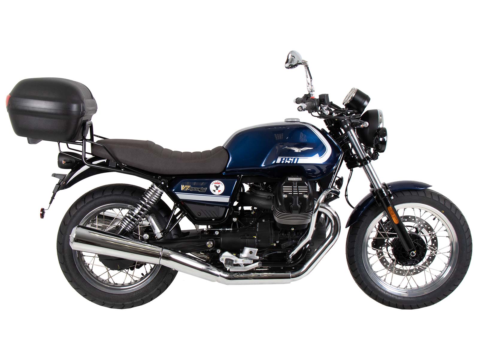 Portapacchi tubolare Topcase nero per Moto Guzzi V7 850 Special/Stone/Centenario (21-24)