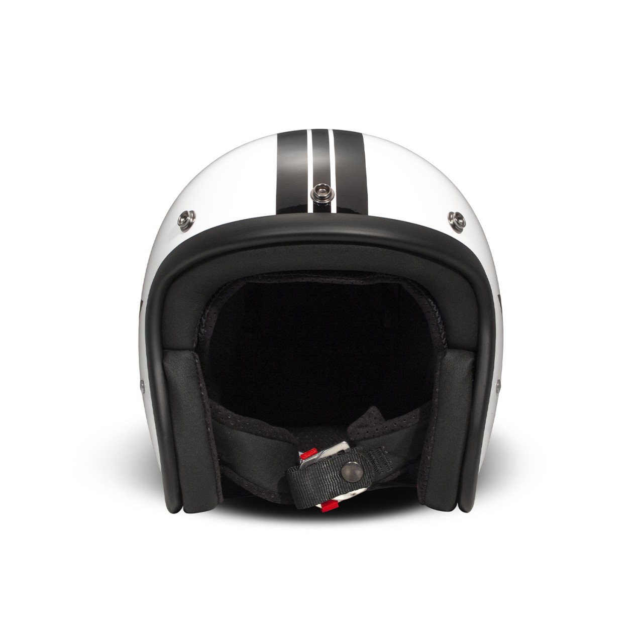 Casco jet DMD Retro, bianco, opaco, Star White, fibra di vetro, ECE 22.06