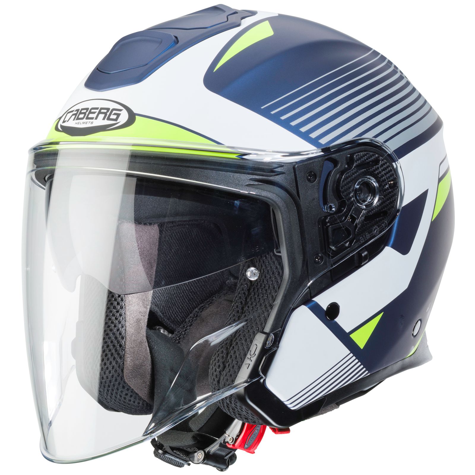Caberg Casco Flyon Rio, blu opaco/bianco-fluo-giallo