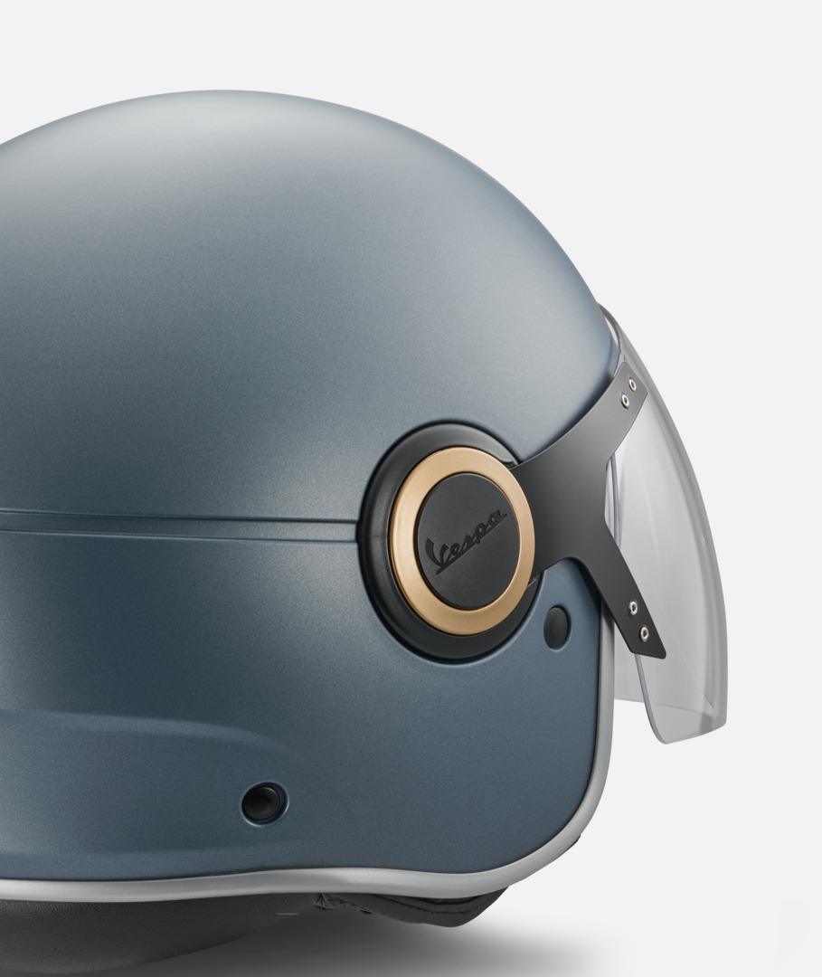 Casco jet Vespa Officina 8 blu opaco - L