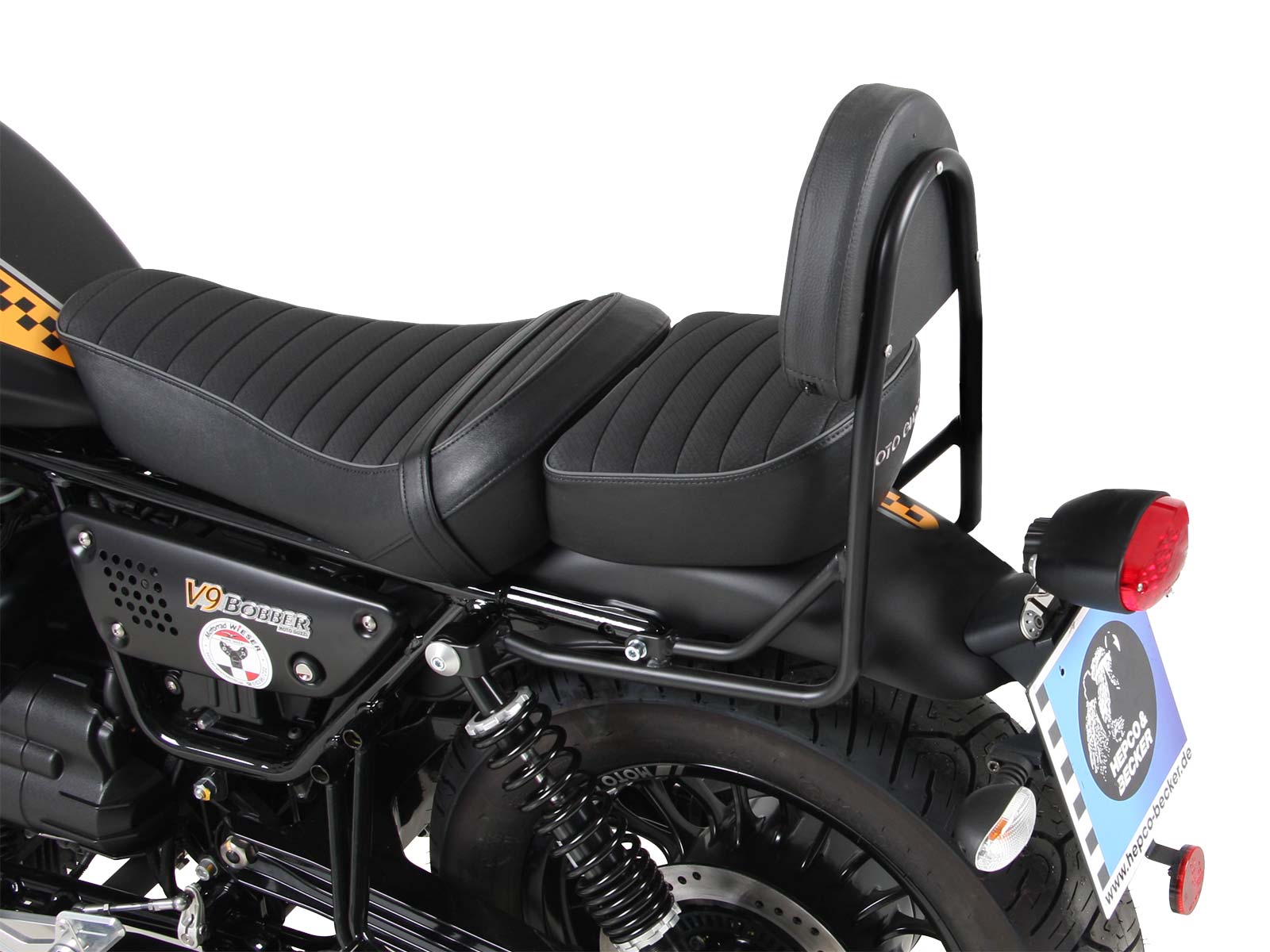 Sissybar nero senza portapacchi per Moto Guzzi V9 Bobber/Special Edition (21-) Hepco & Becker