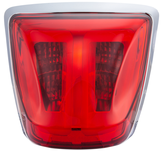 Fanale posteriore rosso per Vespa Primavera/​Sprint 50-150ccm, bordo - cromato