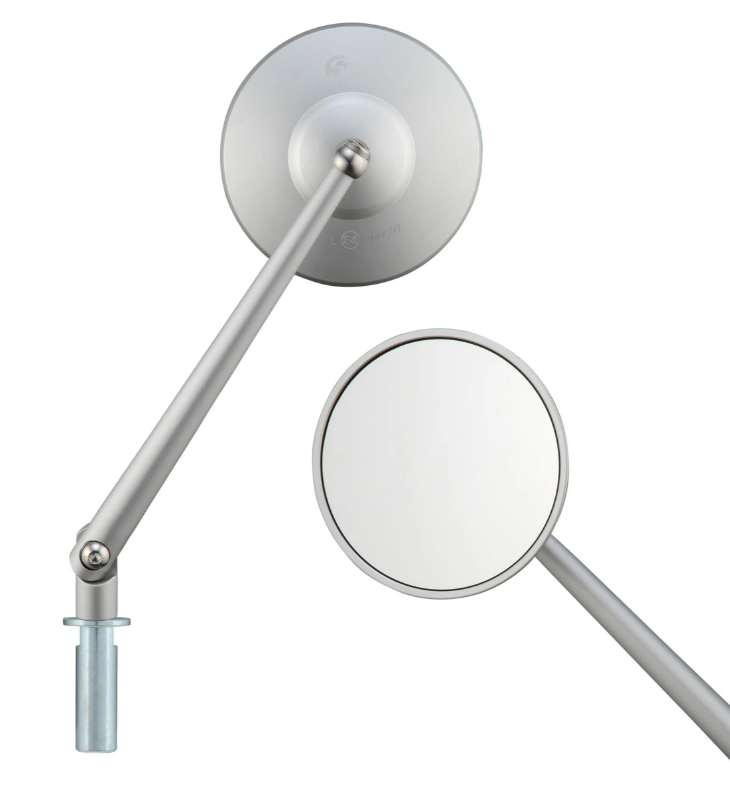 Specchio standard per Vespa, filettatura sinistra, argento opaco