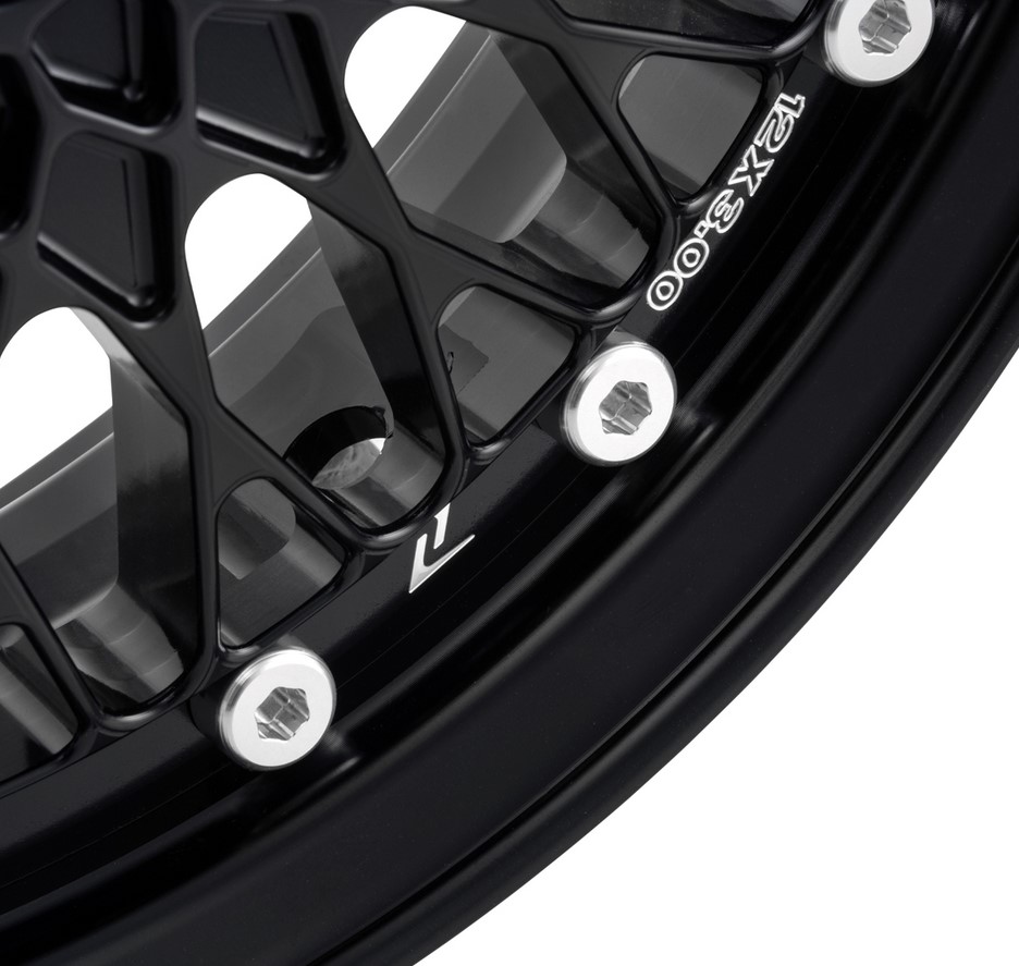 Cerchione 1 anteriore/posteriore Vespa GTS/​GTS Super/​GTV/GT/946 125-300ccm, nero lucido