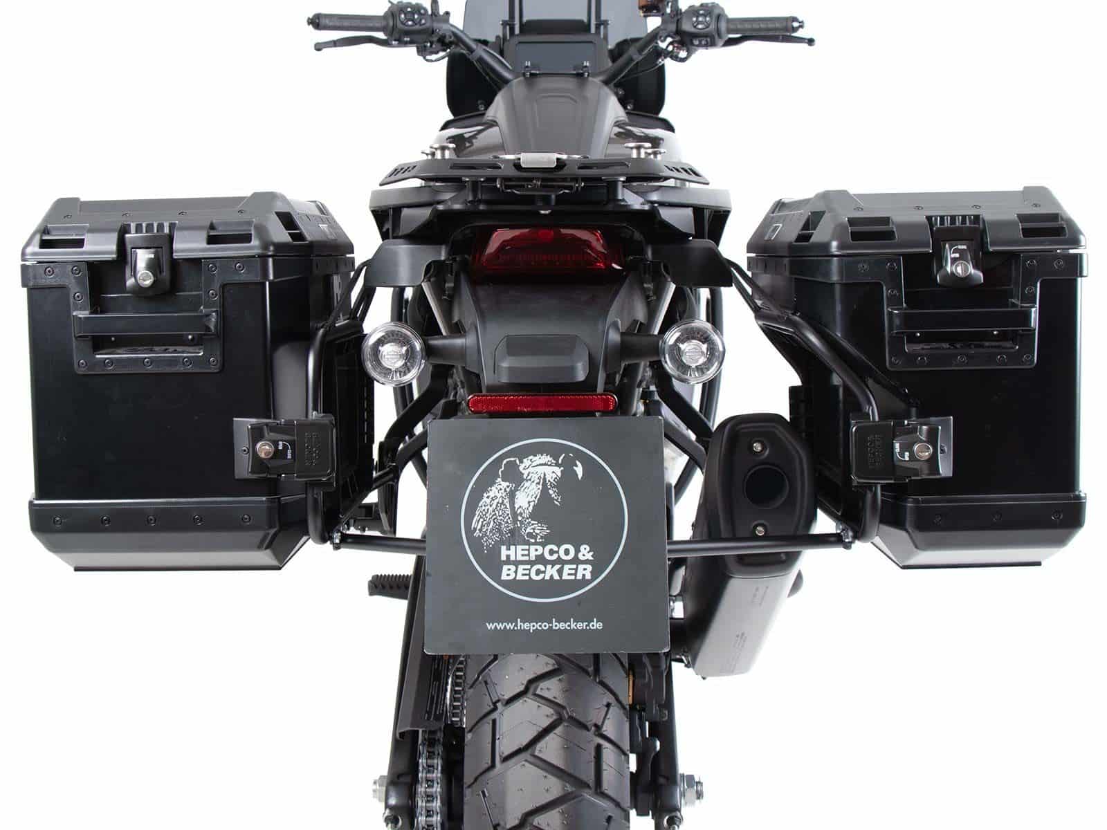 Set di valigie Cutout incluso set di valigie Xplorer Cutout nero per Harley Davidson Pan America (21-)