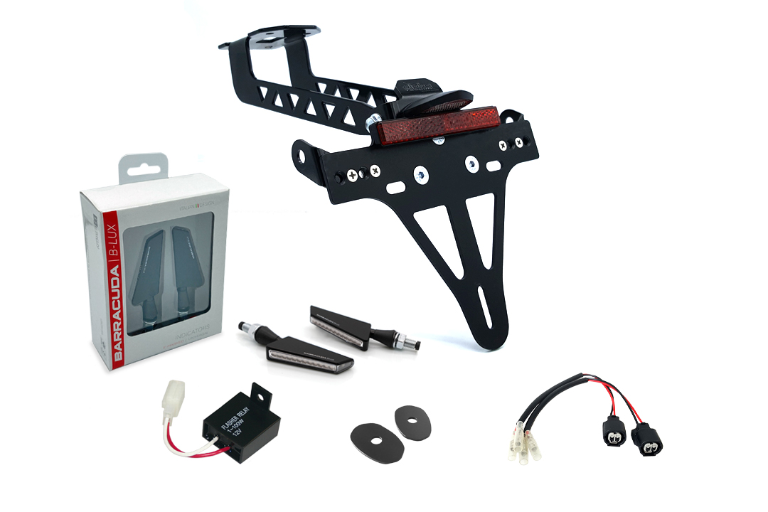 alpha Technik Kennzeichenhalter-Blinker-Kit SQ-LED (vorne + hinten) für Kawasaki Versys 1000 ab Mode