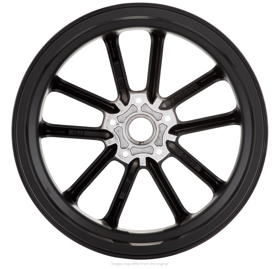 Cerchio anteriore/posteriore 13” per Vespa GTS/​GTS Super/​GTV/​GT 125-300ccm, nero con bordo argento