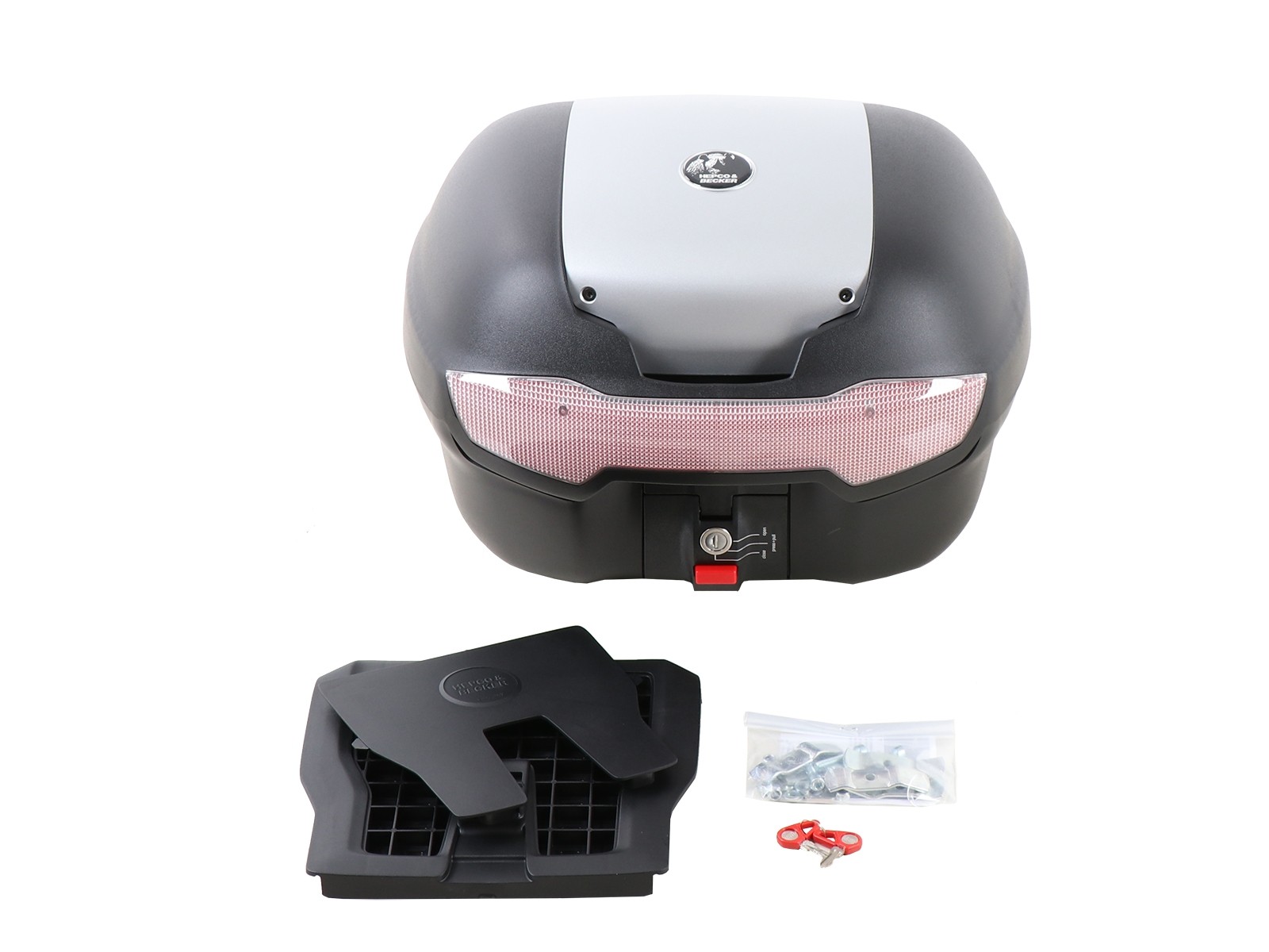 Journey Topcase 40 argento incl. paletta universale per portapacchi di terzi Hepco & Becker