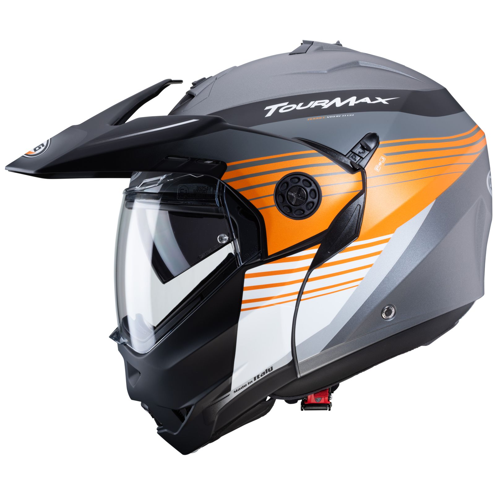 Caberg Casco Tourmax Titan, opaco-fucile/arancione-bianco