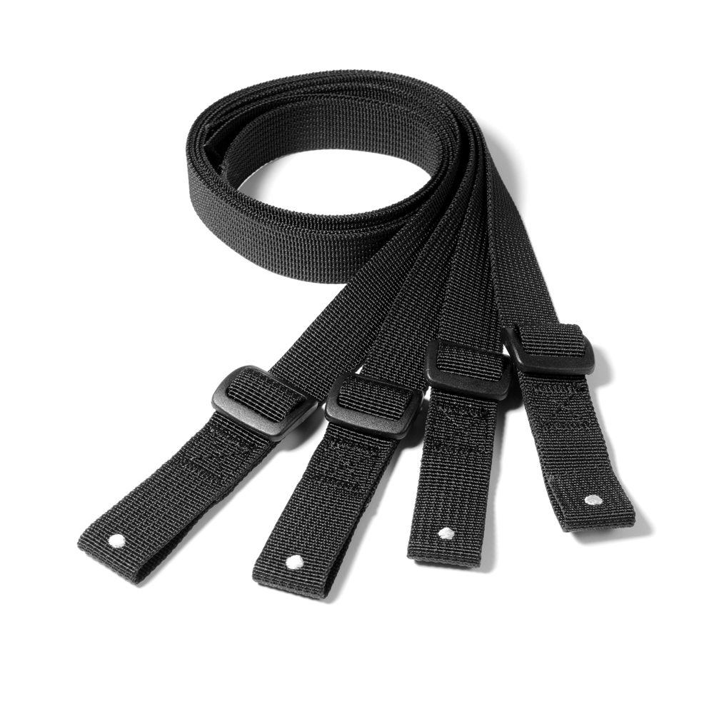 Set di passanti per sottotelaio Kriega 4 pezzi. Nero, ciascuno lungo 50 cm