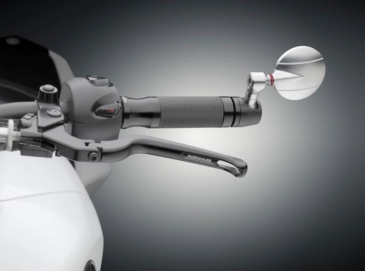 Specchietto da manubrio RIZOMA "SPY-R" Ø 80 mm destro o sinistro per Vespa, nero/argento