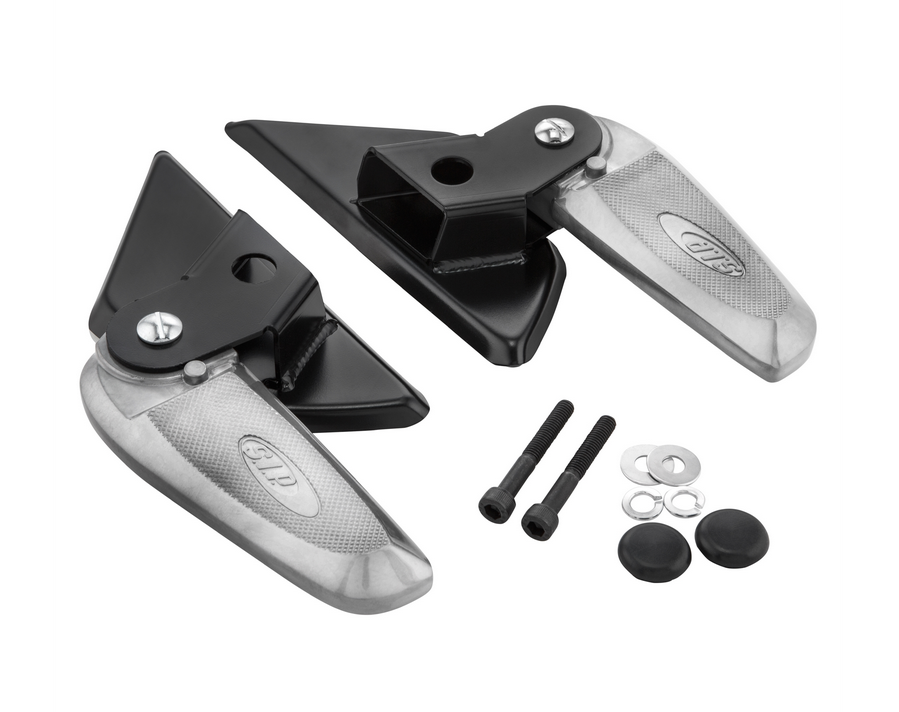 Pedane destra e sinistra per Vespa LX /LXV /S 50-150cc, nero/argento