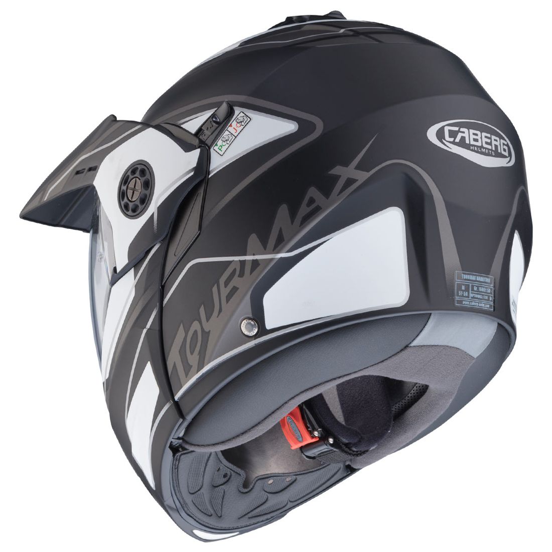 Casco Caberg Tourmax Marathon, nero opaco/bianco