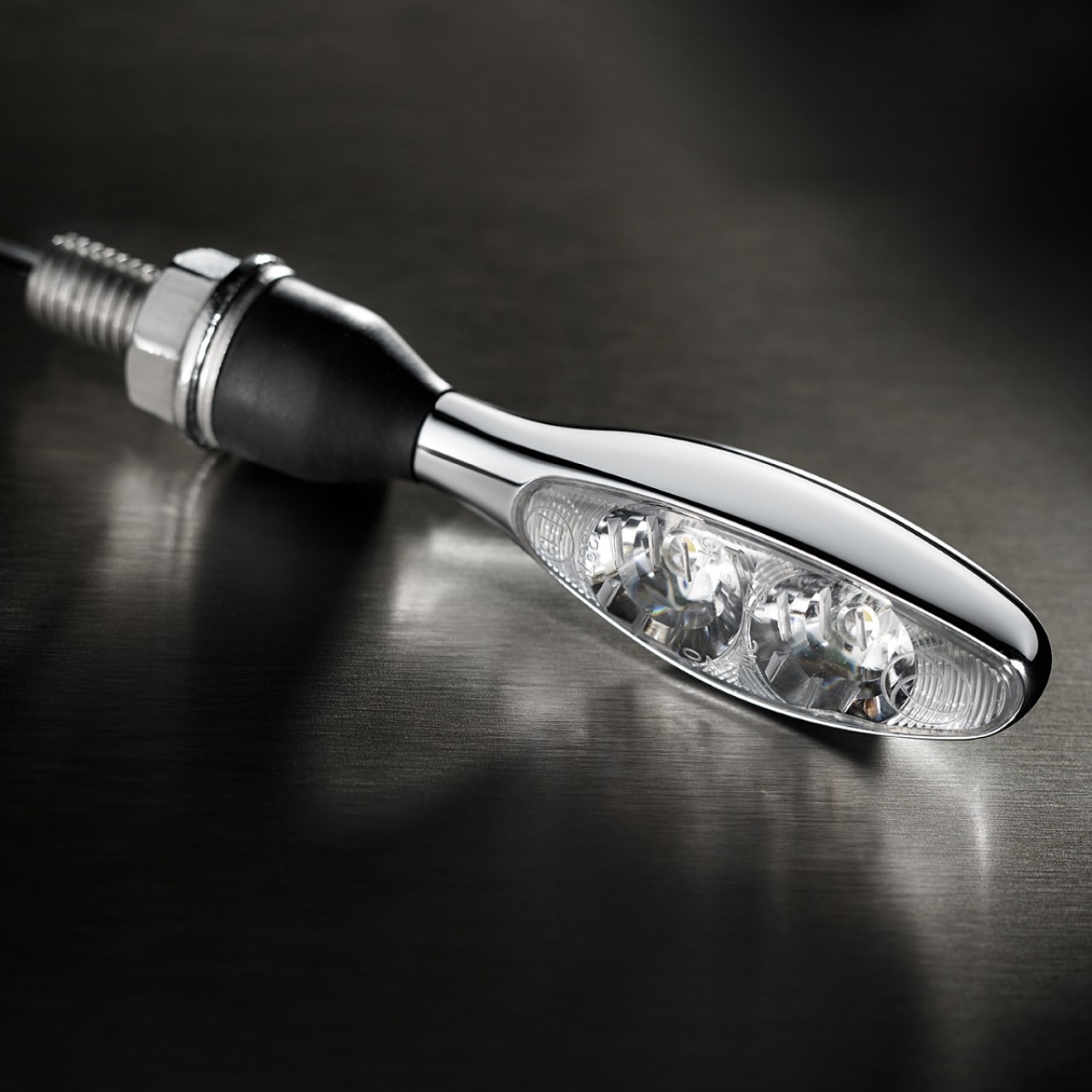Indicatore di direzione Kellermann, luce posteriore e freno, Micro 1000 DF, acciaio, LED, HL/HR, 12 V, cromo lucido