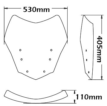 Cupolino sportivo basso per BMW K 1600 GT /GTL (10-22), fumè chiaro