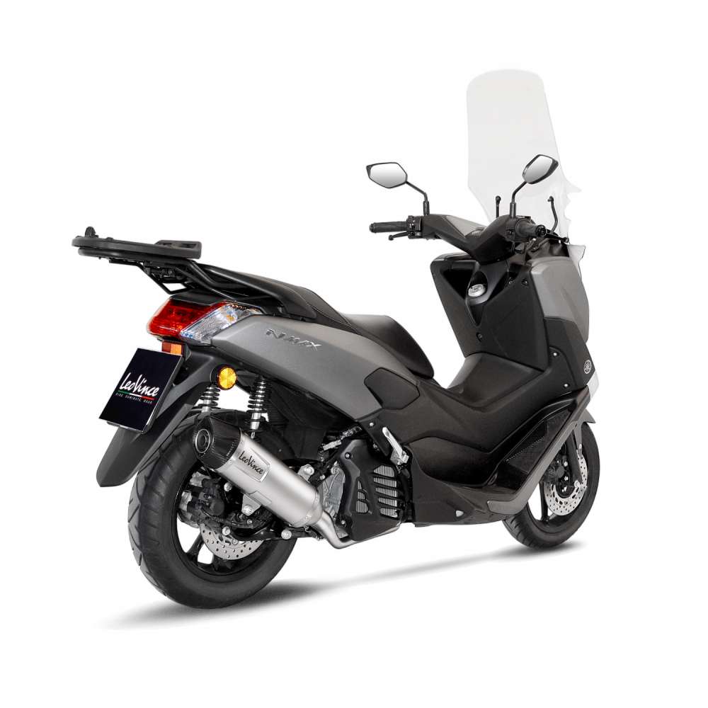 LeoVince sistema completo LV One Evo per Yamaha GPD 125 N-Max, acciaio inox argento, Euro4, ABE