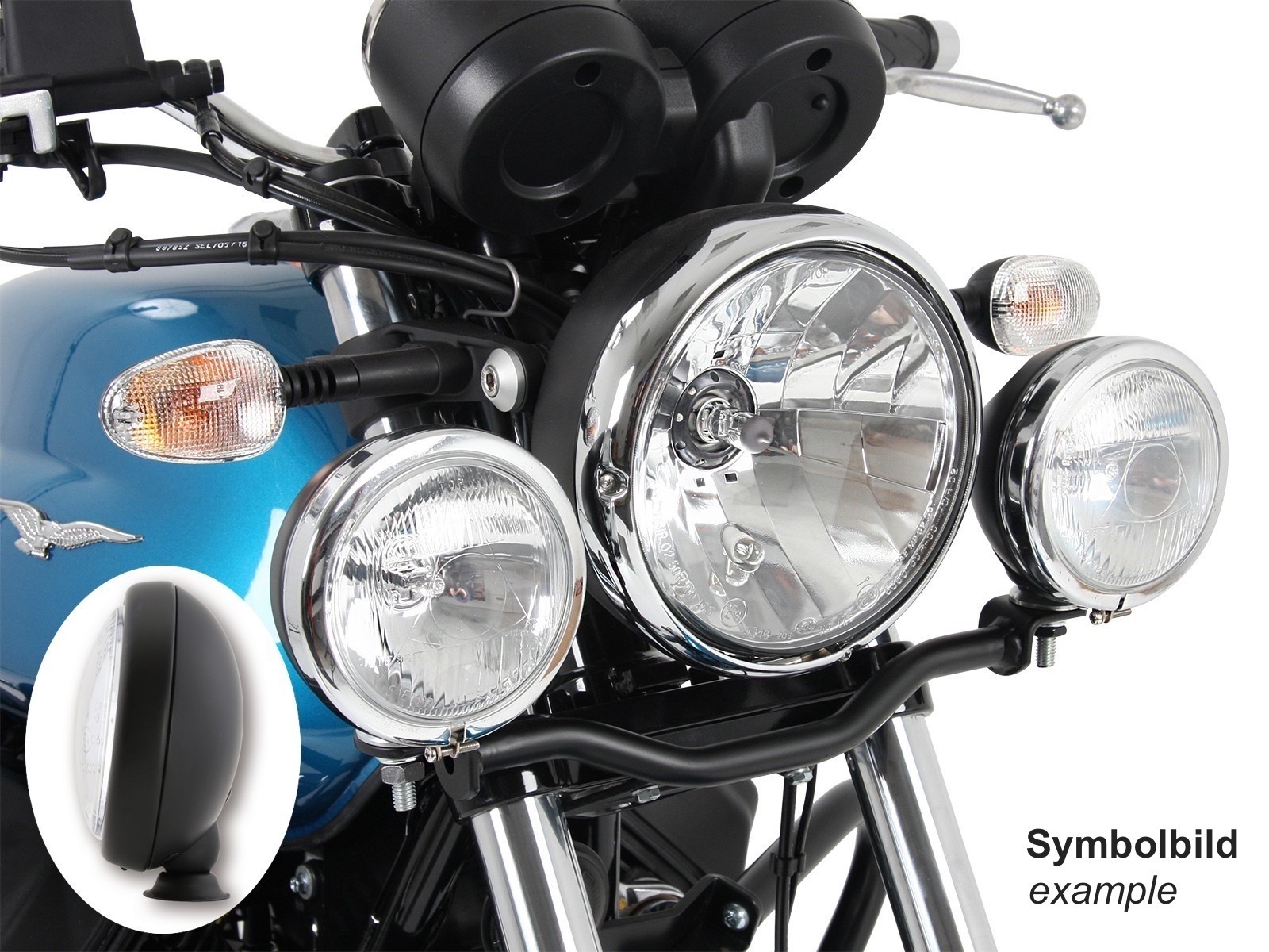 Twinlight set fari supplementari nero per V 7 III stone/ special/ Anniversario/ Racer (Bj.17-)