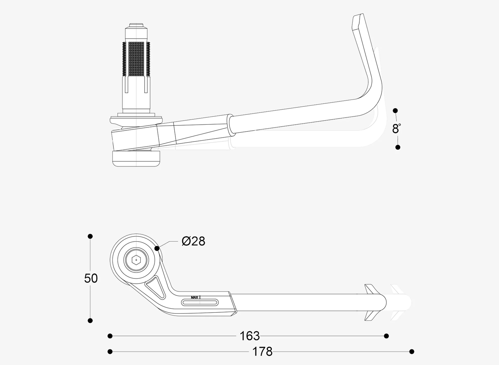 Protezioni leva Barracuda PRO-TECT VR|46 Racing - universali nere