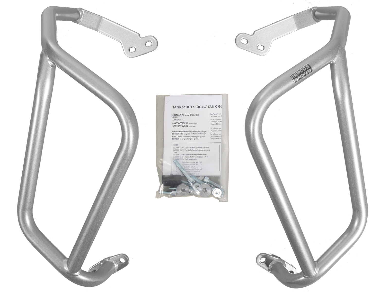 Protezione serbatoio argento per Honda XL 750 Transalp (25- ) Hepco & Becker