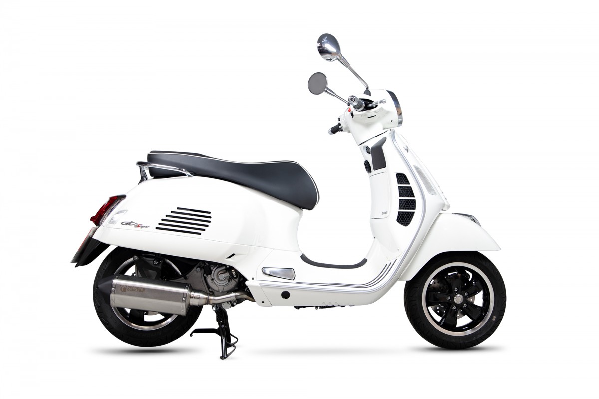 Scarico sportivo Scorpion "Red Power" silver per Vespa GTS/​GTS Super/​GTV 300ccm HPE (`20-) Euro 5