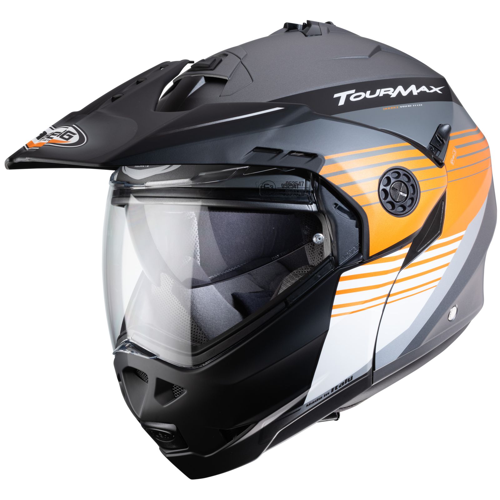 Caberg Casco Tourmax Titan, opaco-fucile/arancione-bianco