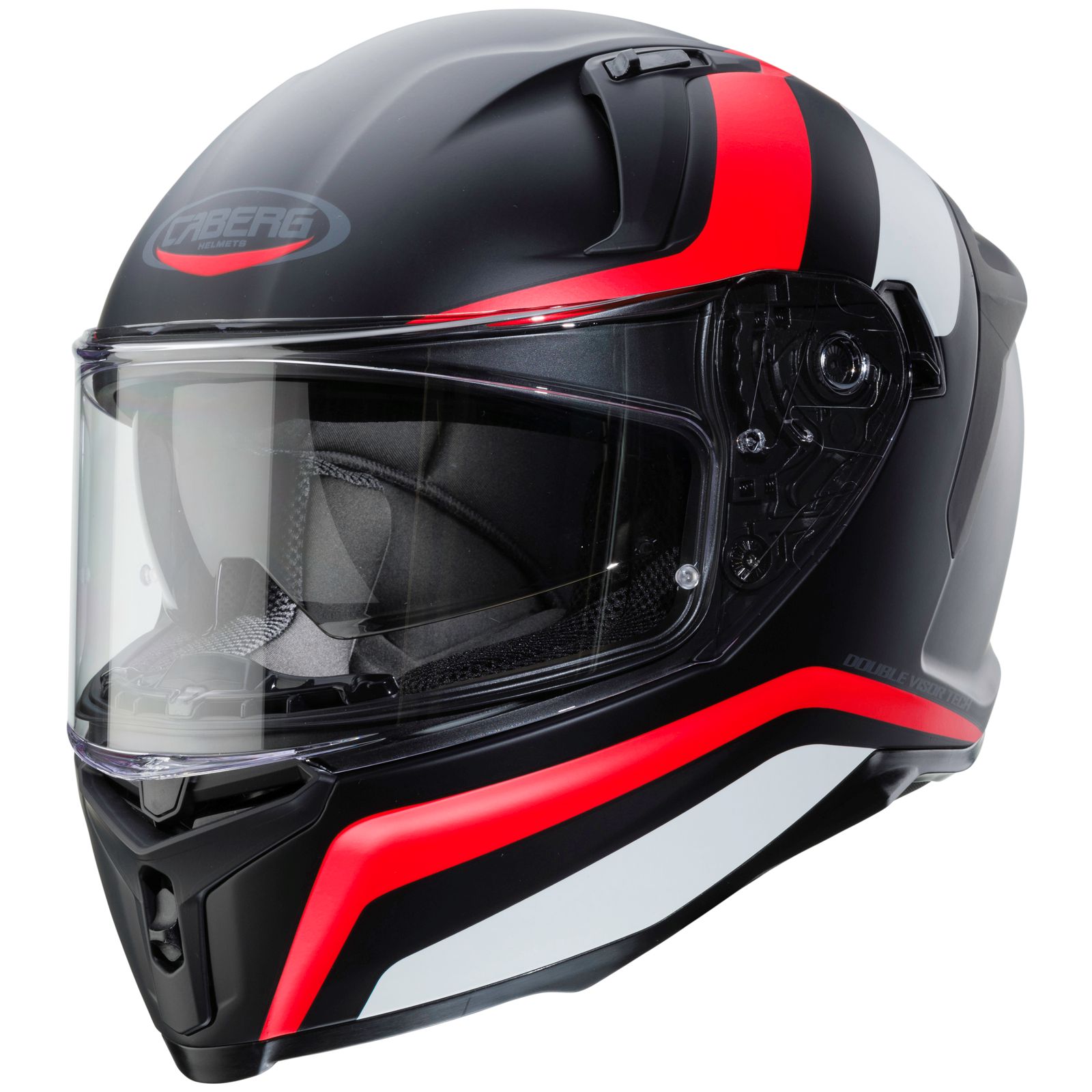 Caberg Casco Avalon Blast, nero opaco/bianco rosso