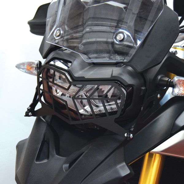 Griglia di protezione dei fari per BMW F 850 GS (18-22), acciaio inox, nero