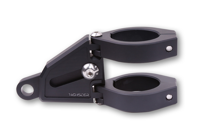HIGHSIDER pro Extend portalampada set nero, CNC, alluminio, per Ø 42-43 mm, lunghezza regolabile