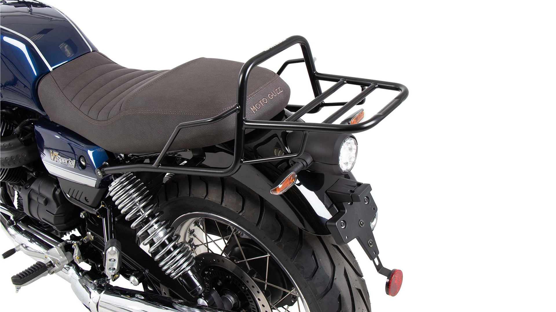 Portapacchi tubolare Topcase nero per Moto Guzzi V7 850 Special/Stone/Centenario (21-24)