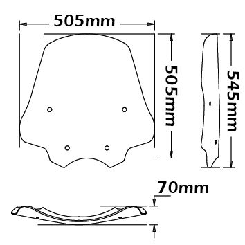 Cupolino alto - altezza 545 mm per BMW R 1200 R (06-10)