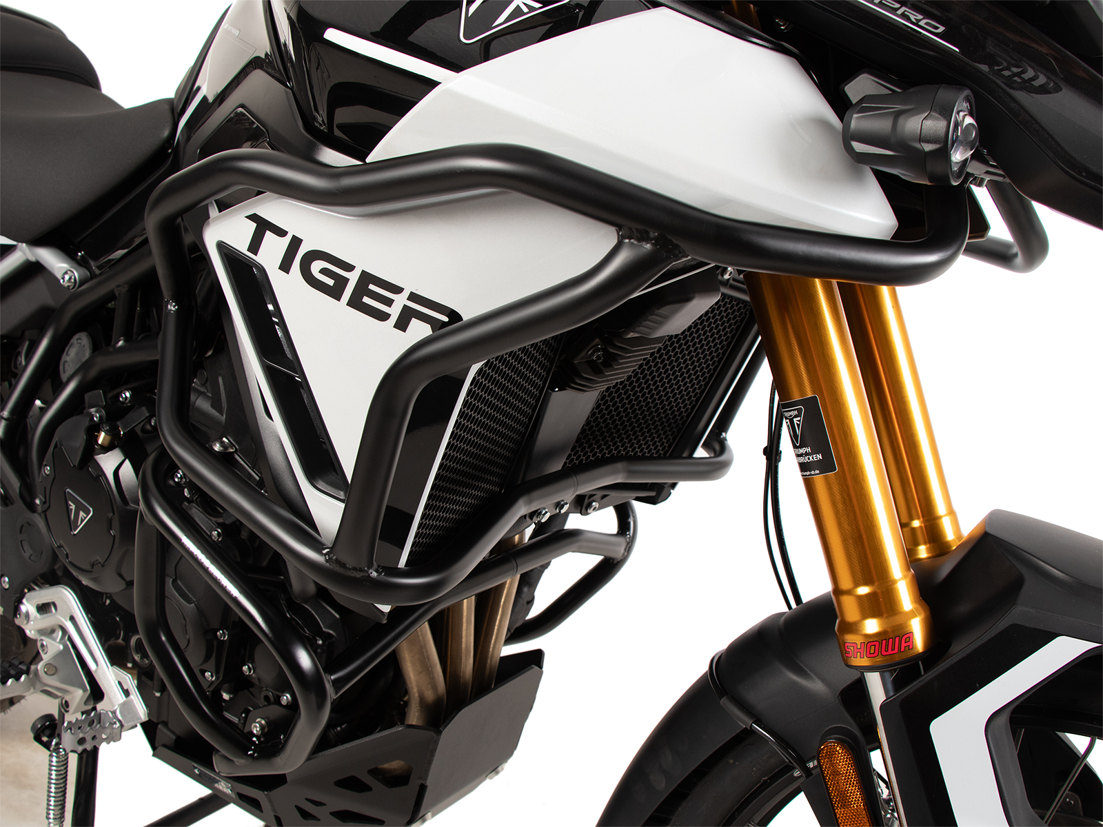 Barra di protezione serbatoio "Solid" nera per Triumph Tiger 900 GT / Pro (24-) Hepco & Becker