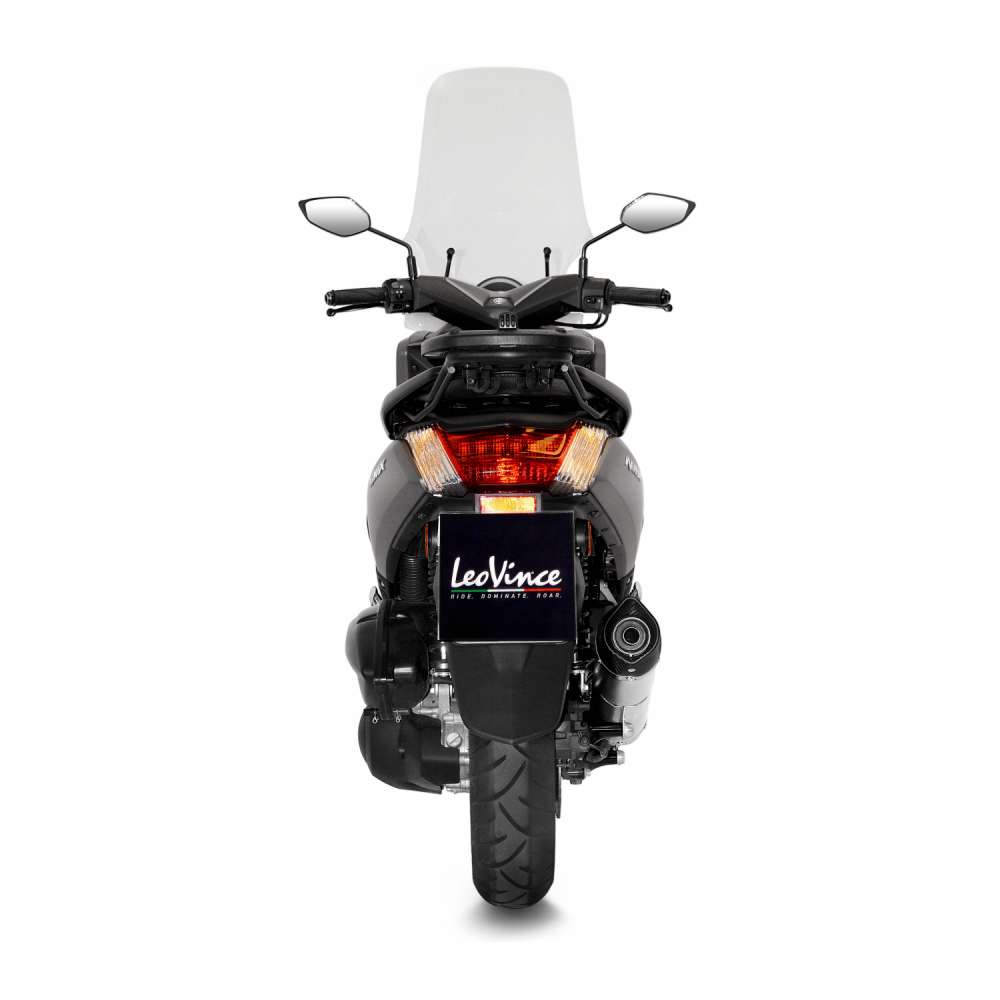 LeoVince sistema completo LV One Evo per Yamaha GPD 125 N-Max, acciaio inox argento, Euro4, ABE