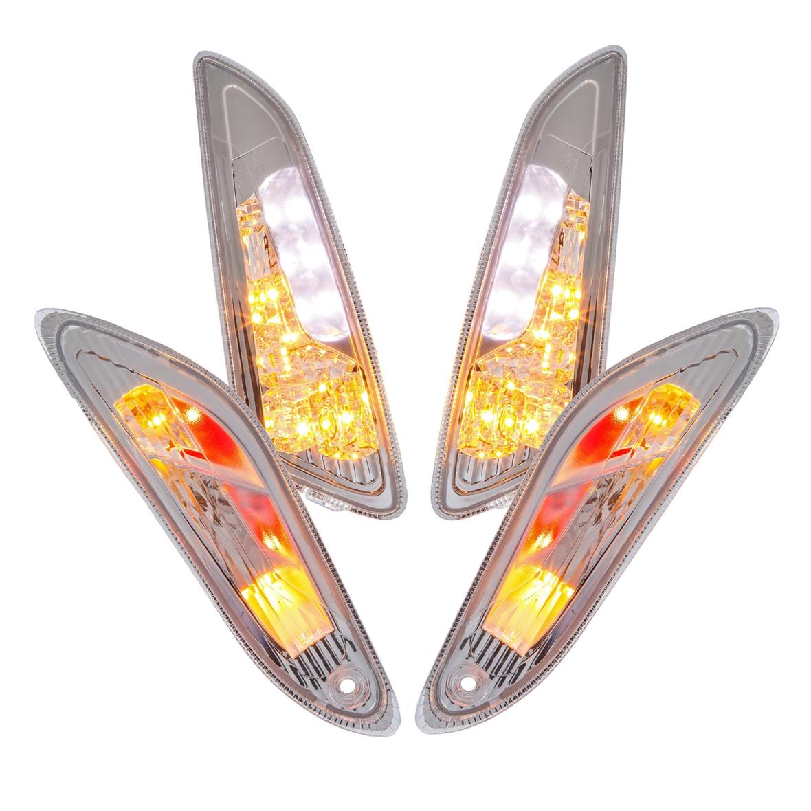 Set indicatori di direzione a LED trasparente per Vespa Primavera/Sprint 50cc 2T/4T