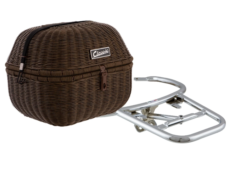Kit cestino "Classic" con portapacchi per Vespa LX/LXV/S 50-150ccm, marrone scuro