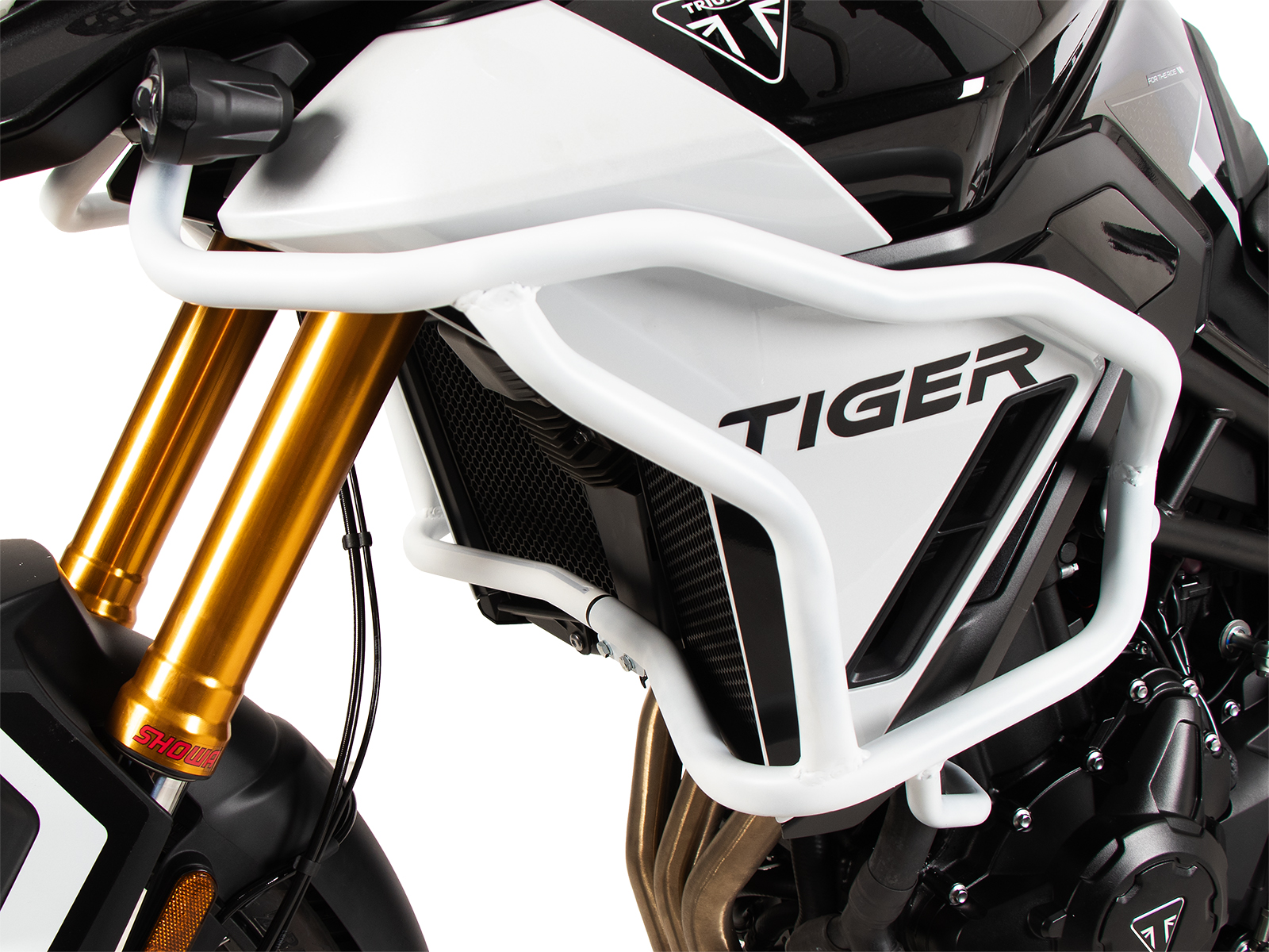 Barra di protezione serbatoio "Solid" bianca per Triumph Tiger 900 GT / Pro (24-) Hepco & Becker