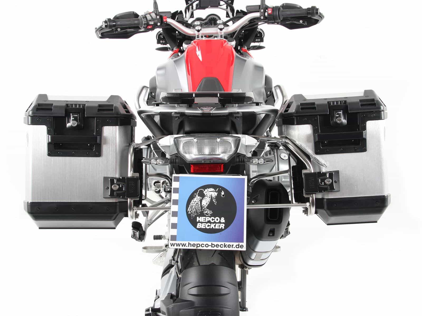 Set portavaligie Portavaligie incluso set di valigie Xplorer Cutout argento per BMW R 1200 GS LC (13-18)