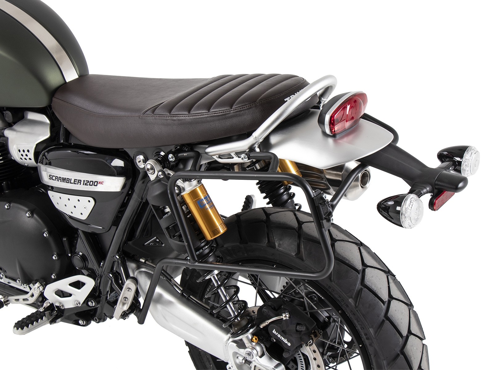 Portavaligie laterale avvitato su un lato sinistro nero per Triumph Scrambler 1200 XC (2019-)
