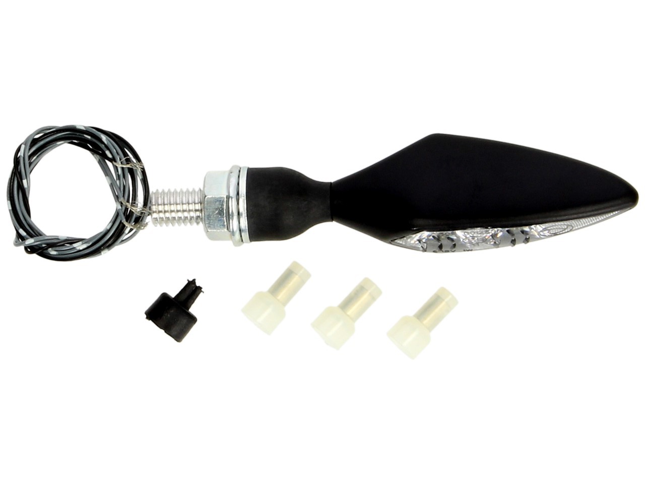 Indicatore Kellermann, rombo PL, acciaio, LED, anteriore sinistro, 12 V, nero satinato, omologazione E