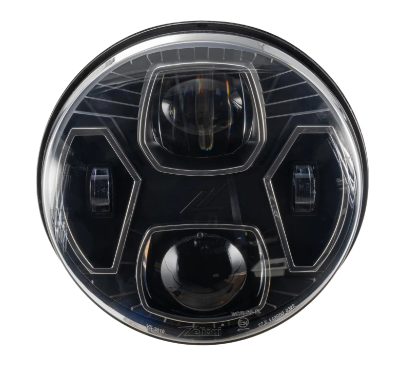Faro ZELIONI Black Edition LED per Vespa GTS/GTS Super HPE 125-300 (19-22), nero/cromo