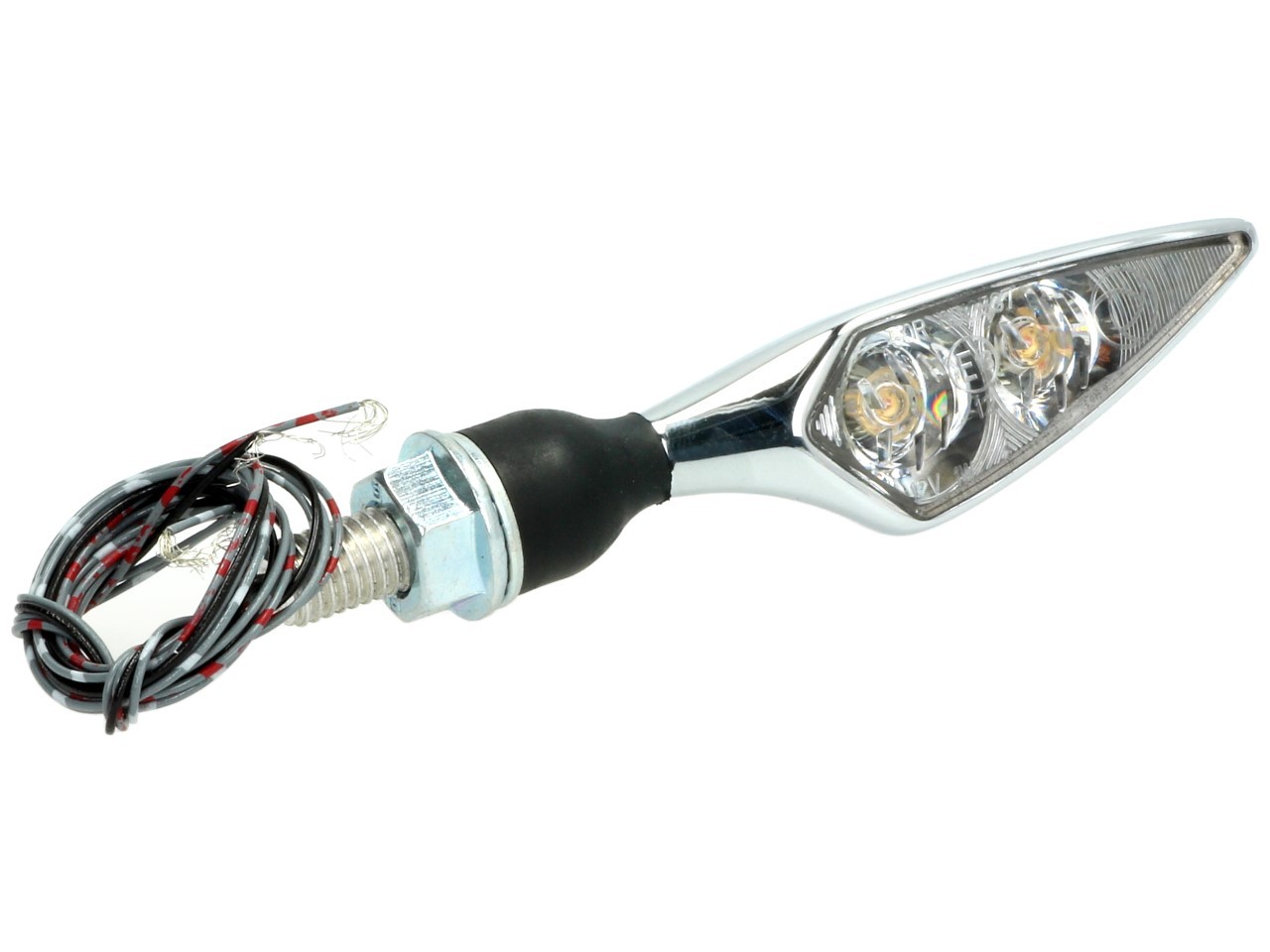 Indicatore di direzione Kellermann, luce posteriore e del freno, Rombo DF, acciaio, LED, HR, 12 V, cromo lucido, M8x20